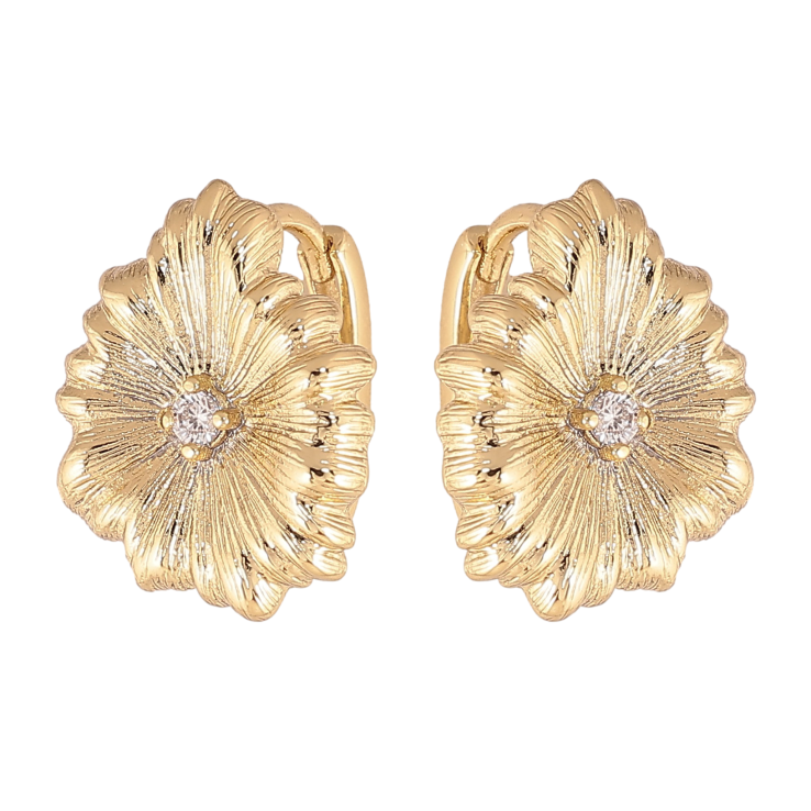 Серьги Xuping цвет Позолота 14K колечки "Декоративные цветочки" фото №17