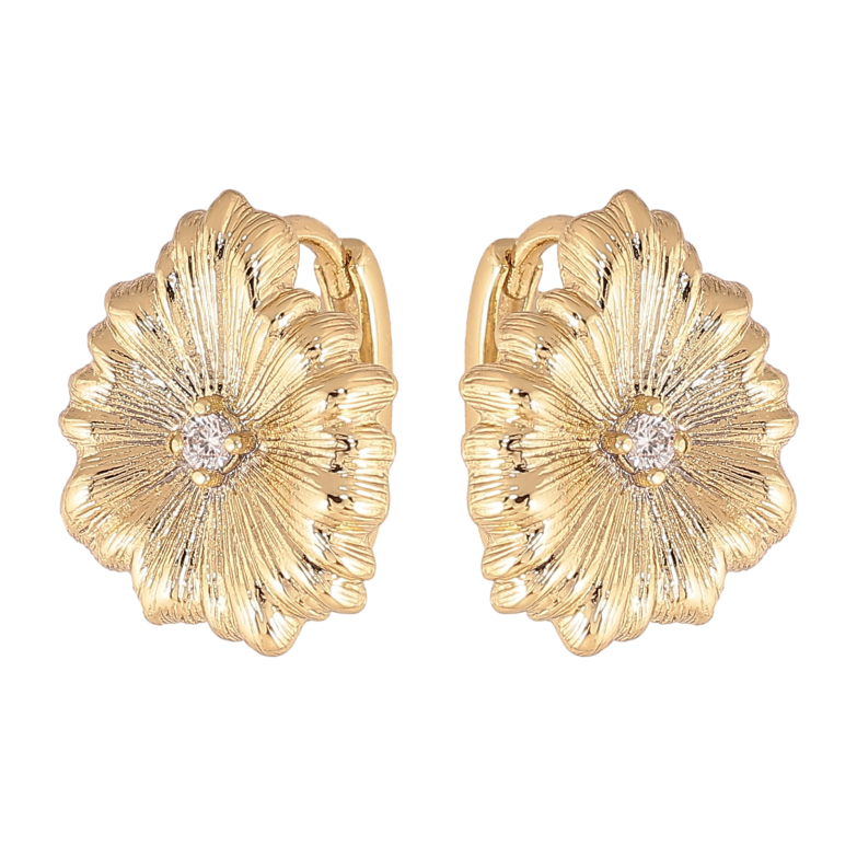 Сережки Xuping колір Позолота 14K колечка "Декоративні квіточки" фото №1