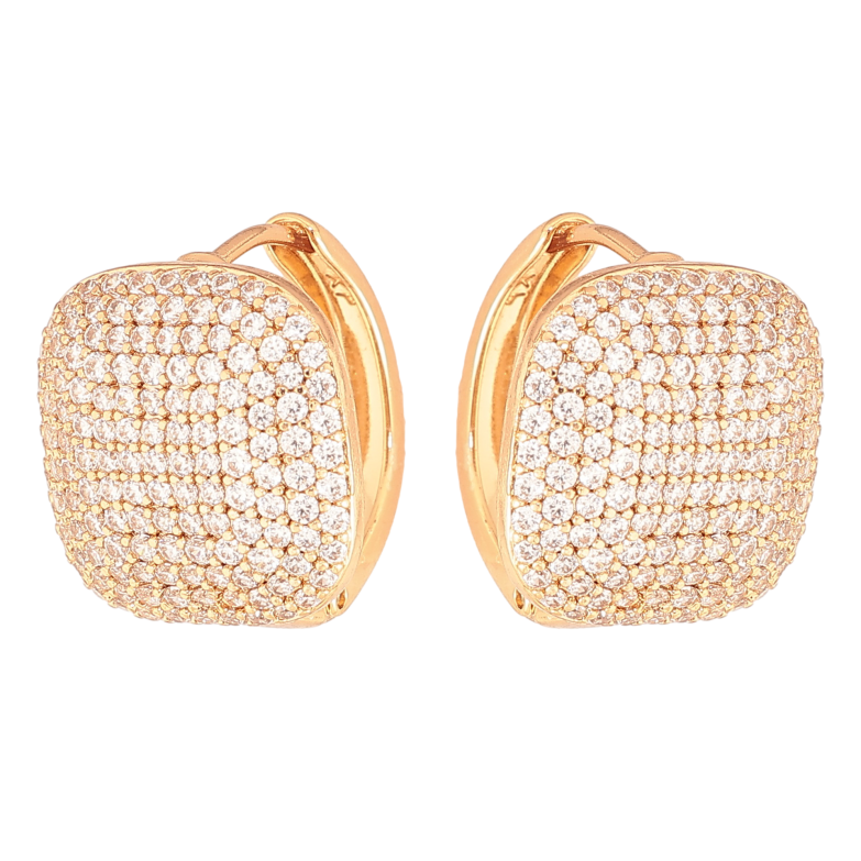 Сережки Xuping колір Позолота 18K колечка "Інкрустація кристалами" фото №4