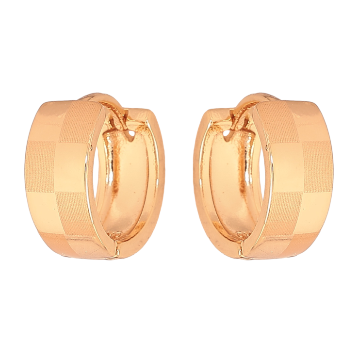 Серьги Xuping цвет Позолота 18К колечки "Узор напылением" фото №8