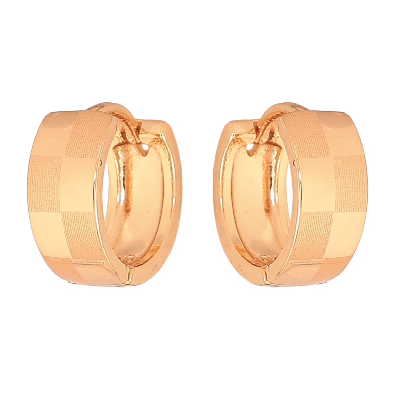 Сережки Xuping колір Позолота 18К колечка "Візерунок напиленням" фото №1