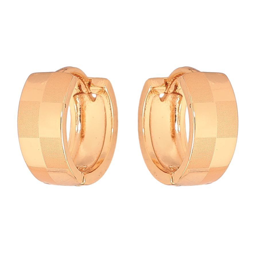 Серьги Xuping цвет Позолота 18К колечки "Узор напылением" фото №1