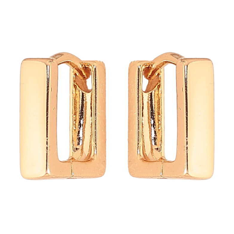 Сережки Xuping колір Позолота 18K колечка "Квадратні" фото №1