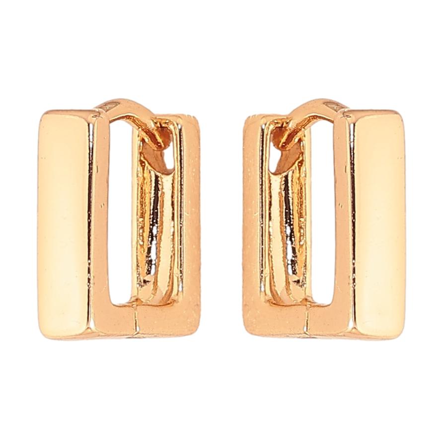 Сережки Xuping колір Позолота 18K колечка "Квадратні" фото №1 Сережки Xuping колір Позолота 18K колечка "Квадратні" фото №1
