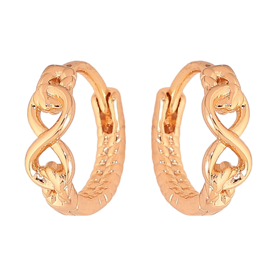 Сережки Xuping колір Позолота 18К колечка "Вісімки" фото №1 Сережки Xuping колір Позолота 18К колечка "Вісімки" фото №1