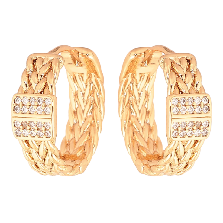 Сережки Xuping колір Позолота 18K колечка "Декоративний візерунок з кристалами" фото №21 Сережки Xuping колір Позолота 18K колечка "Декоративний візерунок з кристалами" фото №21