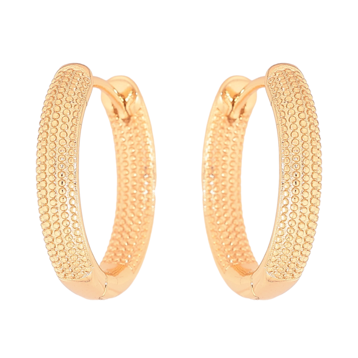 Сережки Xuping колір Позолота 18К колечка "Декоративний візерунок" фото №5