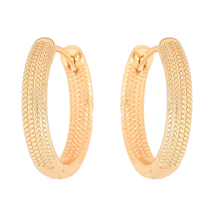 Серьги Xuping цвет Позолота 18К колечки "Декоративный узор" фото №1