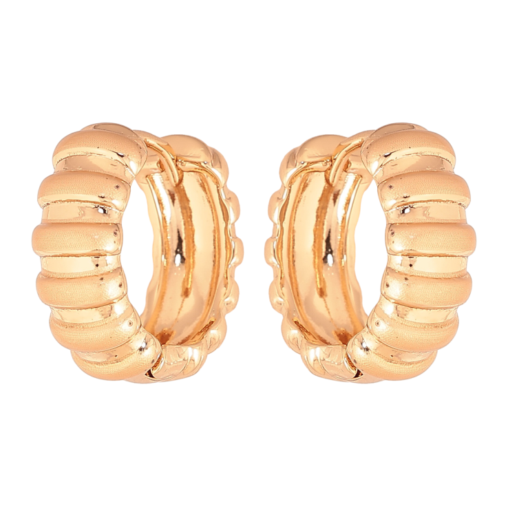 Сережки Xuping колір Позолота 18К колечка "Декоративний візерунок" фото №3