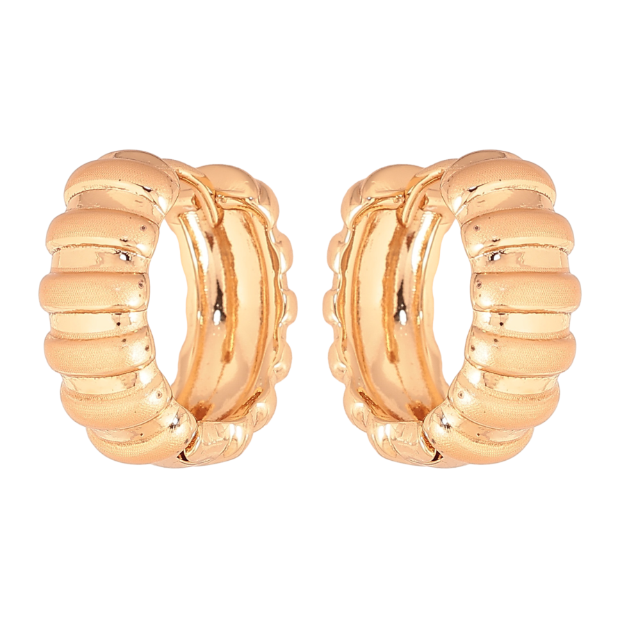 Сережки Xuping колір Позолота 18К колечка "Декоративний візерунок" фото №1 Сережки Xuping колір Позолота 18К колечка "Декоративний візерунок" фото №1