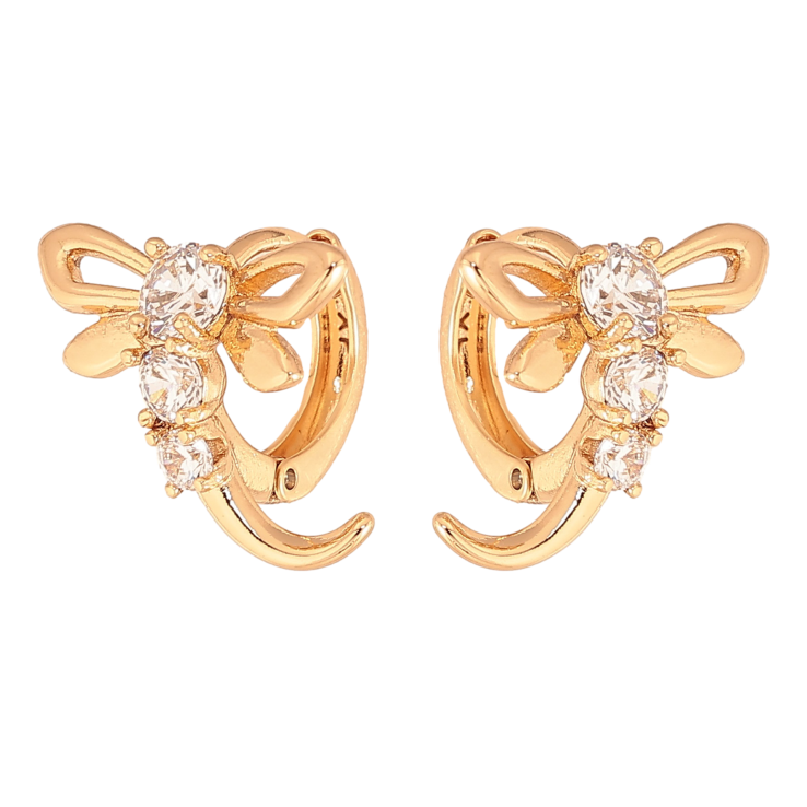 Сережки Xuping колір Позолота 18К колечка "Стрекози з кристалами" фото №23