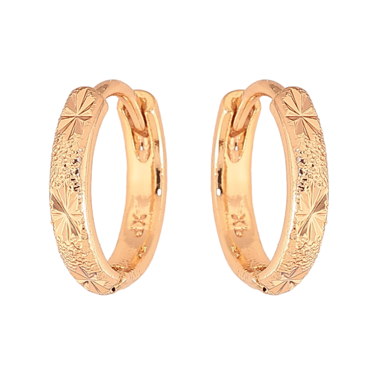 Серьги Xuping цвет Позолота 18К колечки "Декоративный узор" фото №22