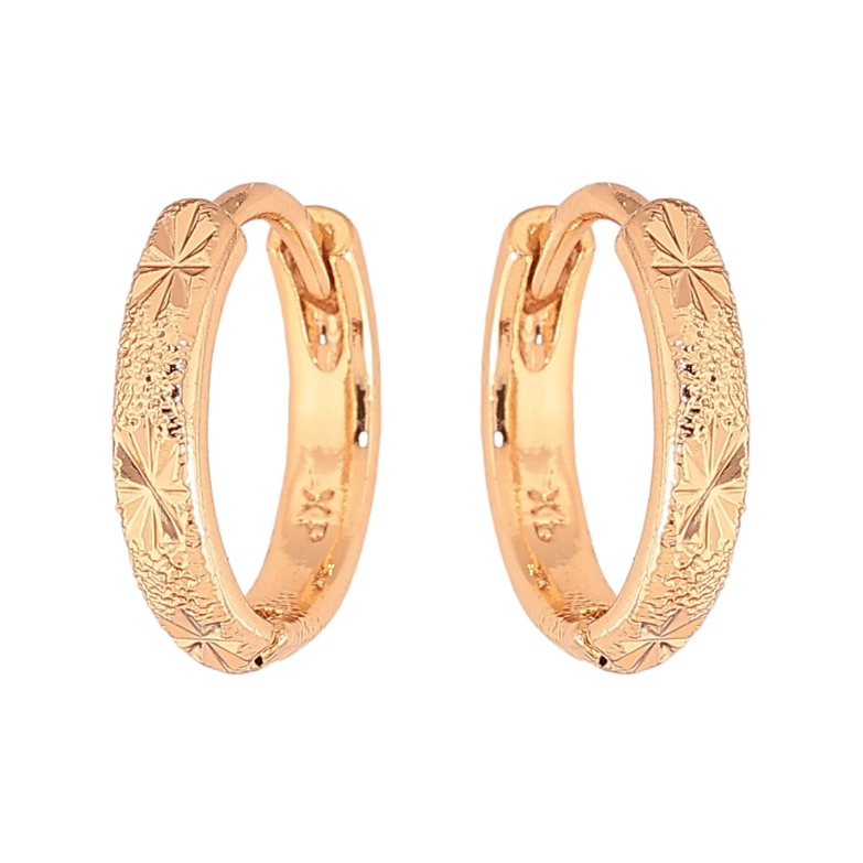 Сережки Xuping колір Позолота 18К колечка "Декоративний візерунок" фото №1