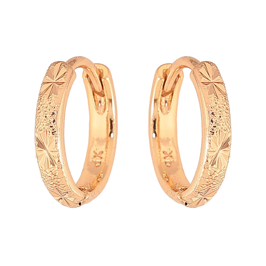 Серьги Xuping цвет Позолота 18К колечки "Декоративный узор" фото №1