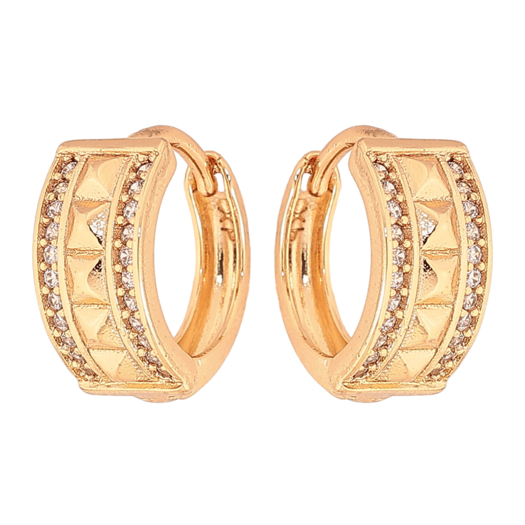 Серьги Xuping цвет Позолота 18К колечки "Декоративный узор" фото №14