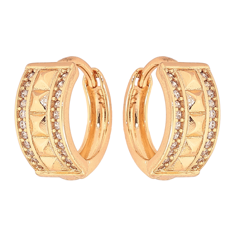 Серьги Xuping цвет Позолота 18К колечки "Декоративный узор" фото №3 Серьги Xuping цвет Позолота 18К колечки "Декоративный узор" фото №3