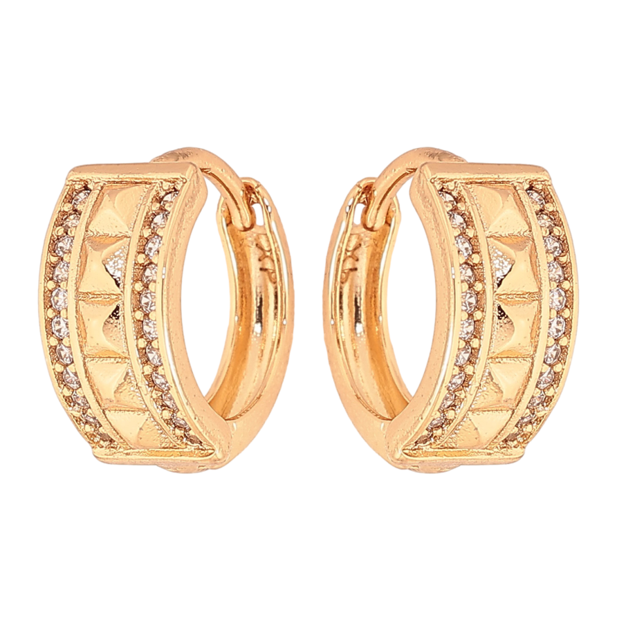 Серьги Xuping цвет Позолота 18К колечки "Декоративный узор" фото №1