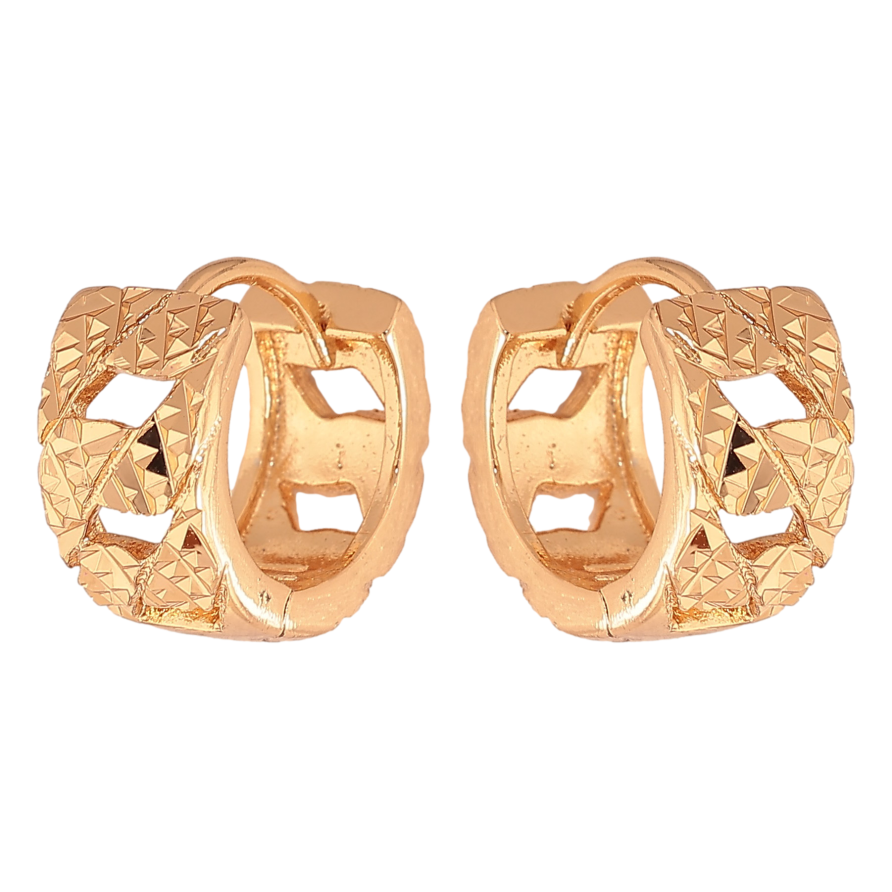 Сережки Xuping колір Позолота 18К колечка "Декоративний візерунок" фото №1