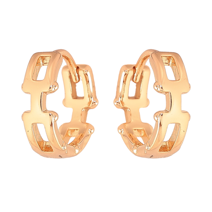 Сережки Xuping колір Позолота 18К колечка "Декоративний візерунок" фото №23 Сережки Xuping колір Позолота 18К колечка "Декоративний візерунок" фото №23