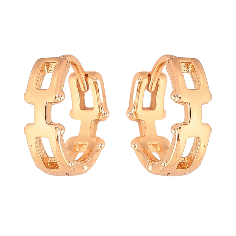 Сережки Xuping колір Позолота 18К колечка "Декоративний візерунок" фото №1