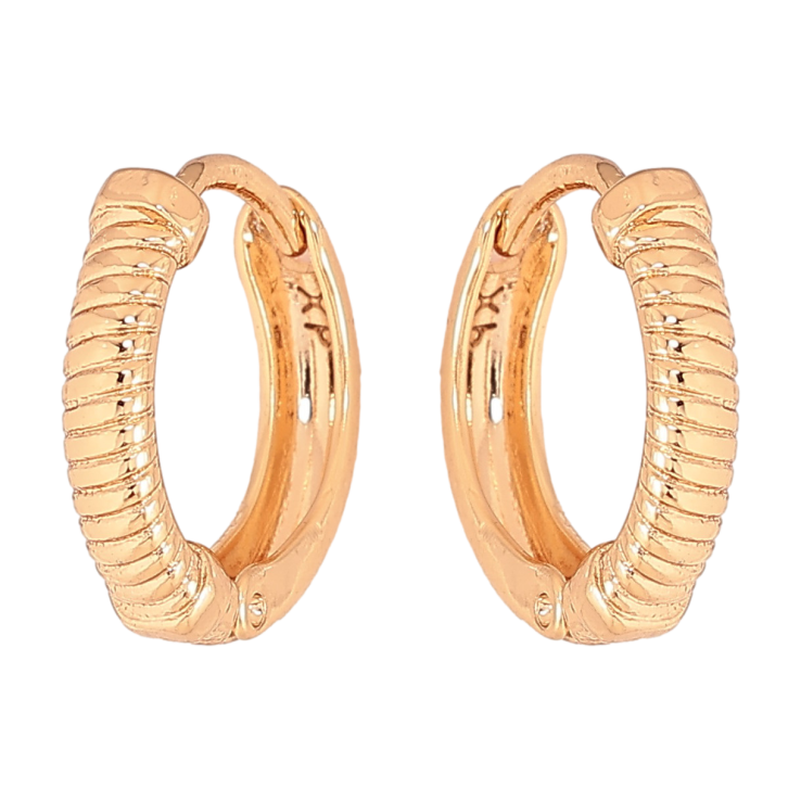 Серьги Xuping цвет Позолота 18К колечки "Декоративный узор" фото №2