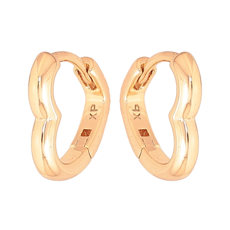 Серьги Xuping цвет Позолота 18К колечки "Сердечки" 13х13мм фото №12