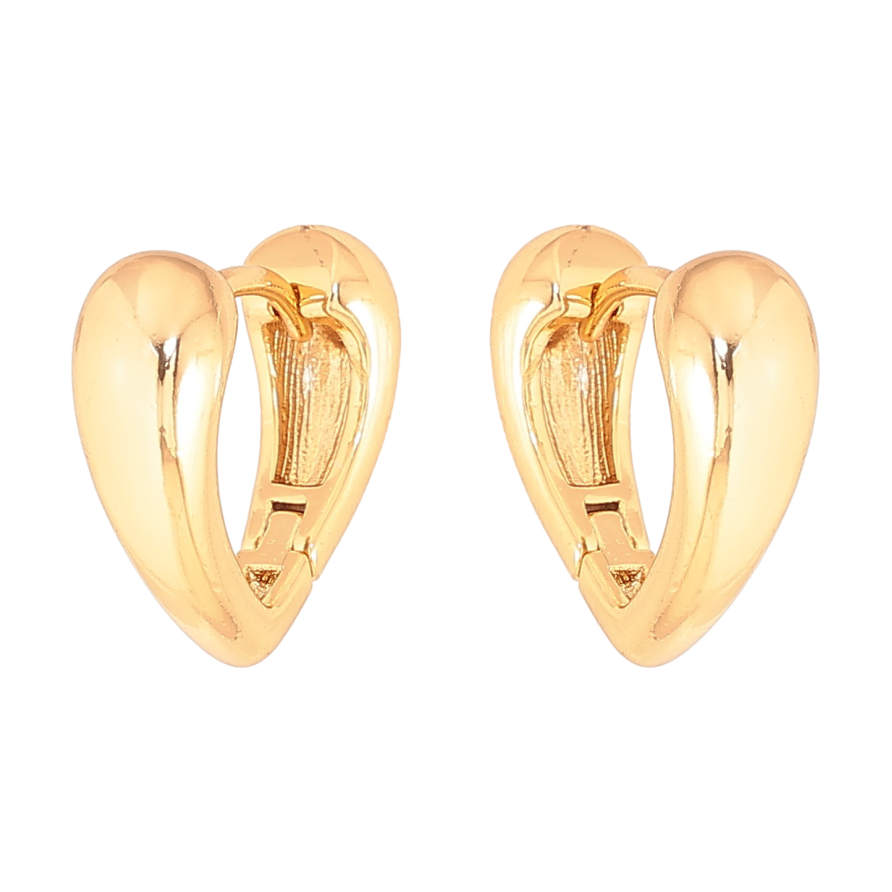 Серьги Xuping цвет Позолота 18К колечки "Декоративные сердечки" фото №1