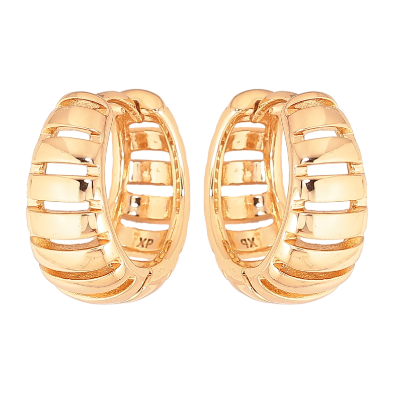 Серьги Xuping цвет Позолота 18К колечки "Декоративный узор" фото №1