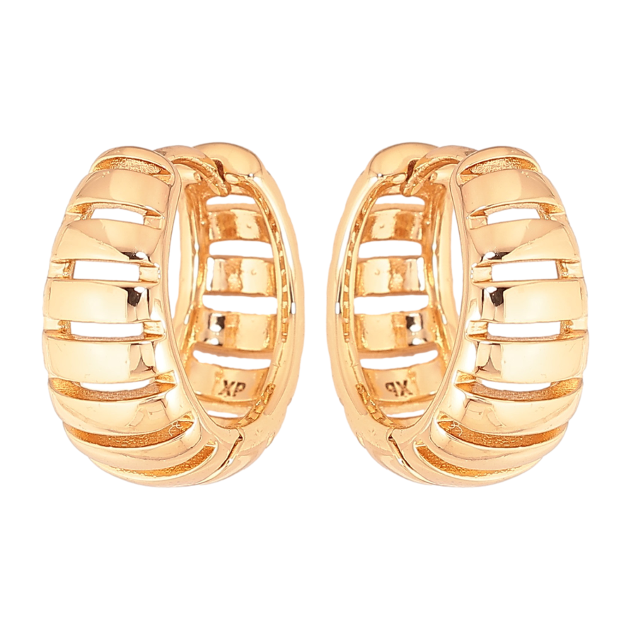 Серьги Xuping цвет Позолота 18К колечки "Декоративный узор" фото №1