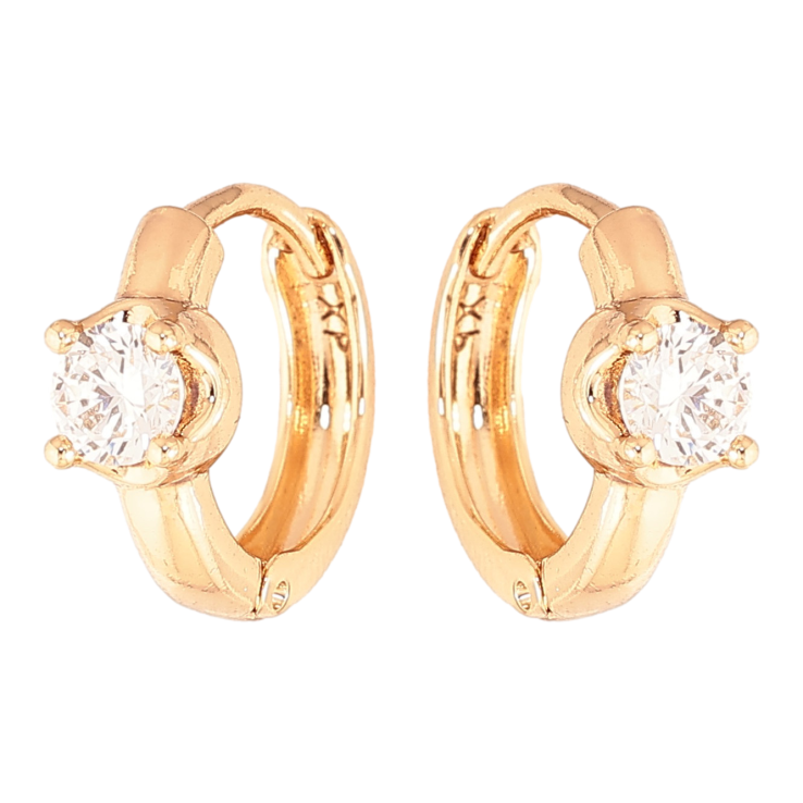 Серьги Xuping цвет Позолота 18K колечки "Вставки кристаллов" фото №17