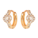 Сережки Xuping колір Позолота 18К колечка "Візерунок з кристалами" фото №1 Сережки Xuping колір Позолота 18К колечка "Візерунок з кристалами" фото №1