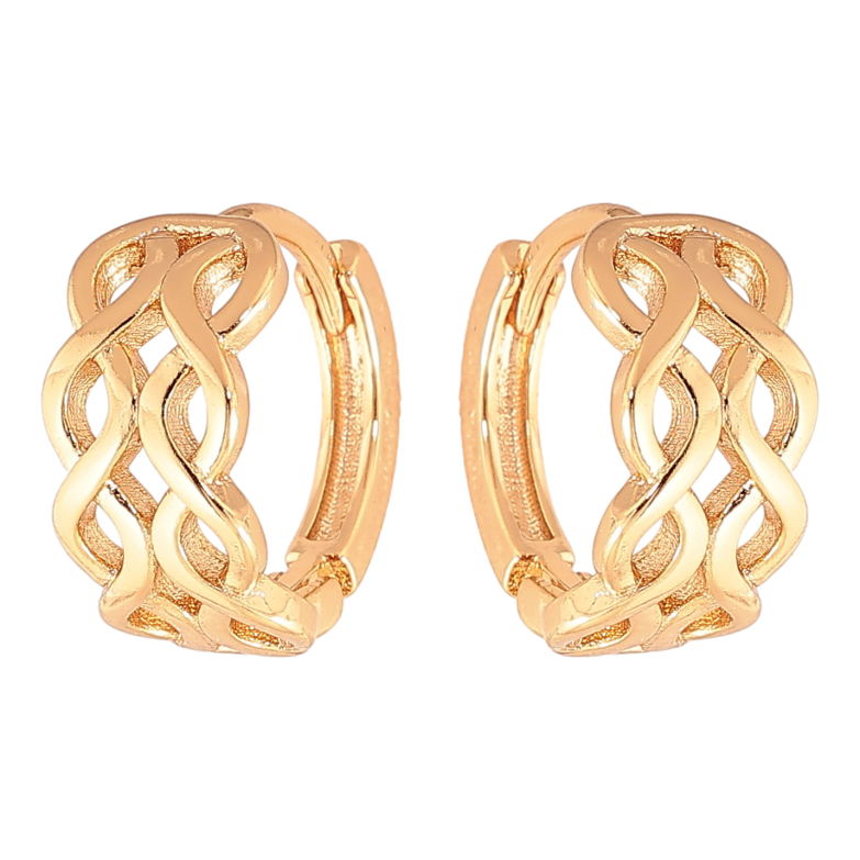 Сережки Xuping колір Позолота 18K колечка "Декоративний візерунок" фото №1 Сережки Xuping колір Позолота 18K колечка "Декоративний візерунок" фото №1