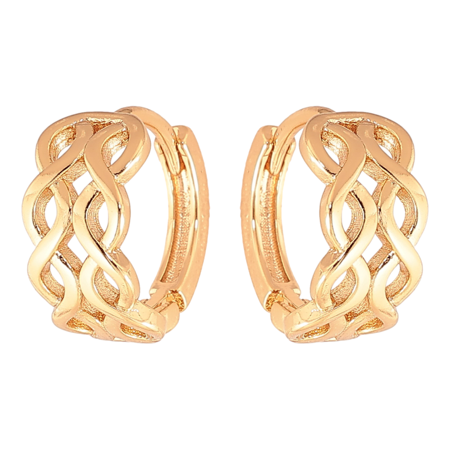 Сережки Xuping колір Позолота 18K колечка "Декоративний візерунок" фото №1 Сережки Xuping колір Позолота 18K колечка "Декоративний візерунок" фото №1