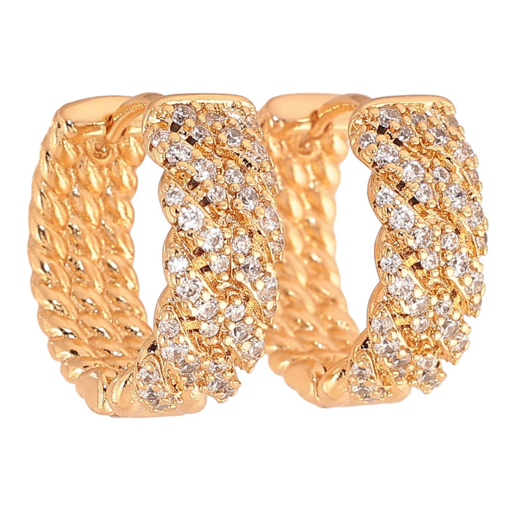 Сережки Xuping колір Позолота 18K колечка "Інкрустація кристалами" фото №18