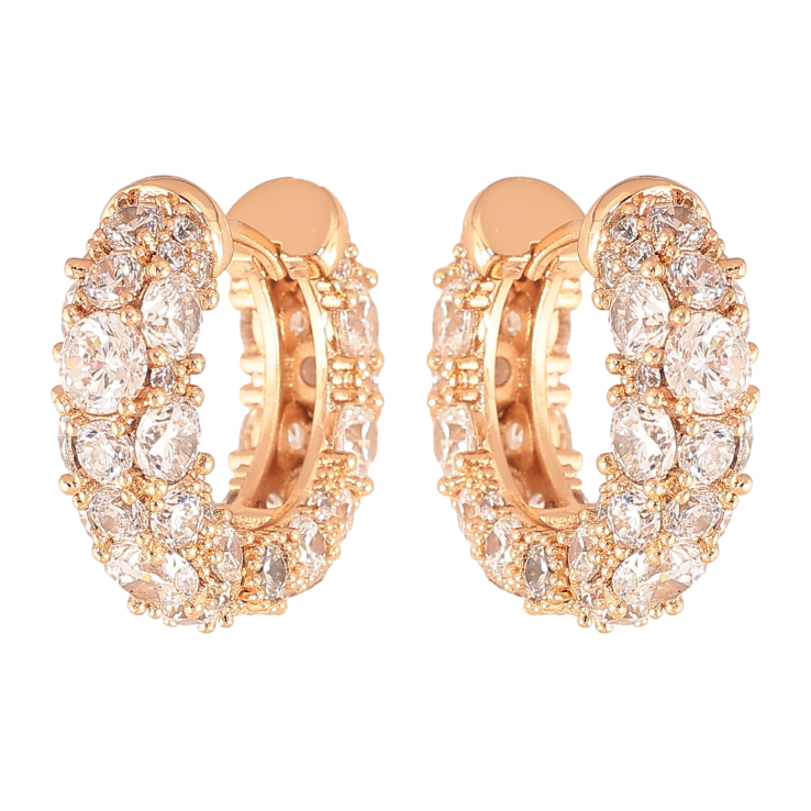 Серьги Xuping цвет Позолота 18K колечки "Инкрустация кристаллами"  фото №20