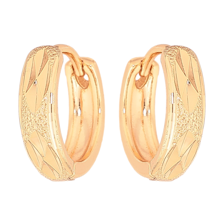 Серьги Xuping цвет Позолота 18К колечки "Декоративный узор" фото №4