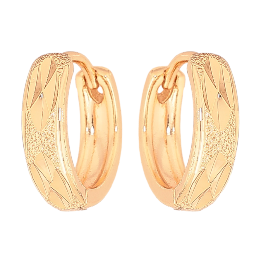 Серьги Xuping цвет Позолота 18К колечки "Декоративный узор" фото №1