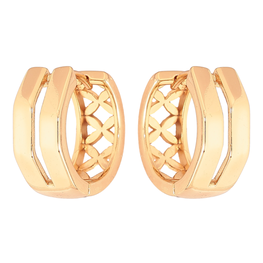 Серьги Xuping цвет Позолота 18К колечки "Декоративный узор" фото №1 Серьги Xuping цвет Позолота 18К колечки "Декоративный узор" фото №1