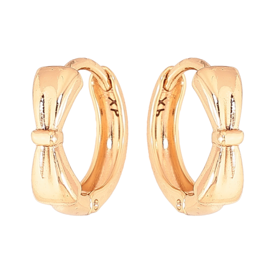Серьги Xuping цвет Позолота 18К колечки "Бант" фото №1 Серьги Xuping цвет Позолота 18К колечки "Бант" фото №1