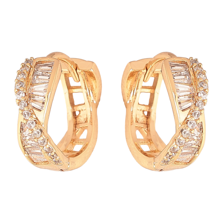 Сережки Xuping колір Позолота 18К колечка "Інкрустація кристалами" фото №17