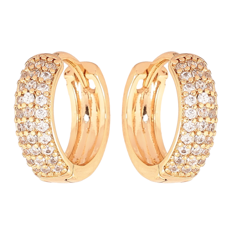 Сережки Xuping колір Позолота 18К колечка "Інкрустація кристалами" фото №1