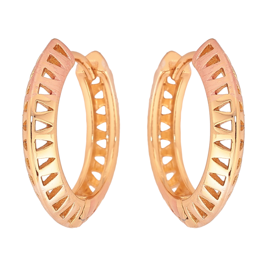 Серьги Xuping цвет Позолота 18К колечки "Декоративный узор покрашенные эмалью" фото №1