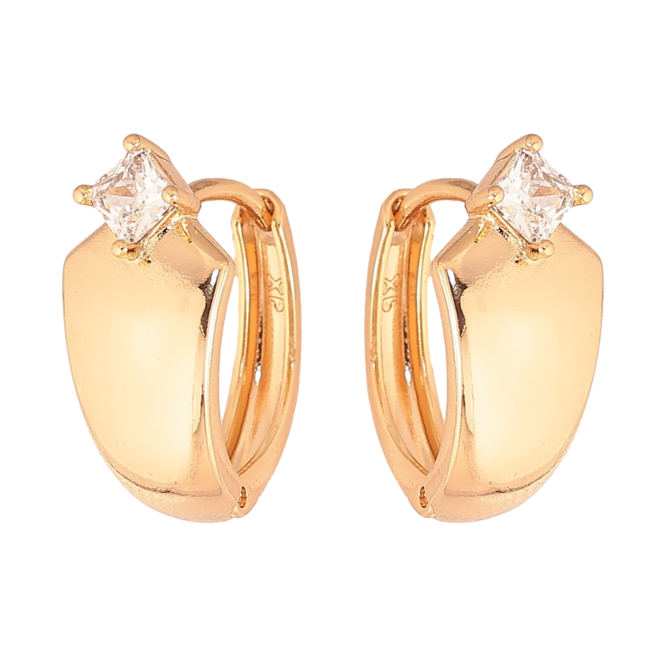 Сережки Xuping колір Позолота 18K колечка "Візерунок з кристалами" фото №15 Сережки Xuping колір Позолота 18K колечка "Візерунок з кристалами" фото №15