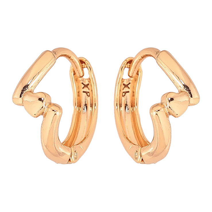 Серьги Xuping цвет Позолота 18К колечки "Узор с сердечками" фото №2