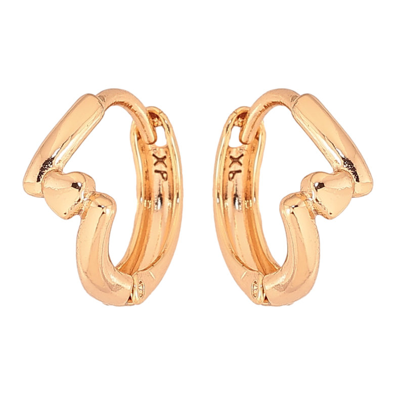 Сережки Xuping колір Позолота 18К колечка "Візерунок з сердечками" фото №1 Сережки Xuping колір Позолота 18К колечка "Візерунок з сердечками" фото №1