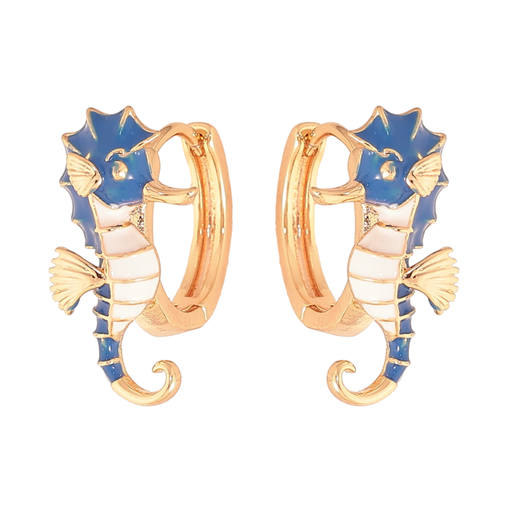 Сережки Xuping колір Позолота 18К колечка "Морський коник" фото №5