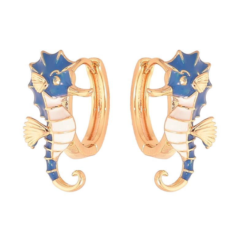 Сережки Xuping колір Позолота 18К колечка "Морський коник" фото №5