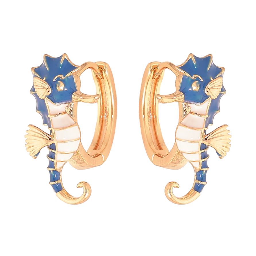 Сережки Xuping колір Позолота 18К колечка "Морський коник" фото №1