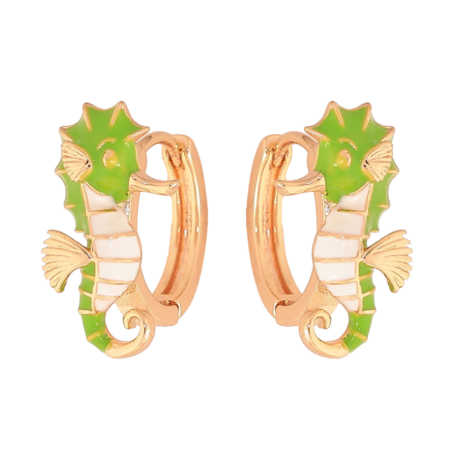 Сережки Xuping колір Позолота 18К колечка "Морський коник" фото №1