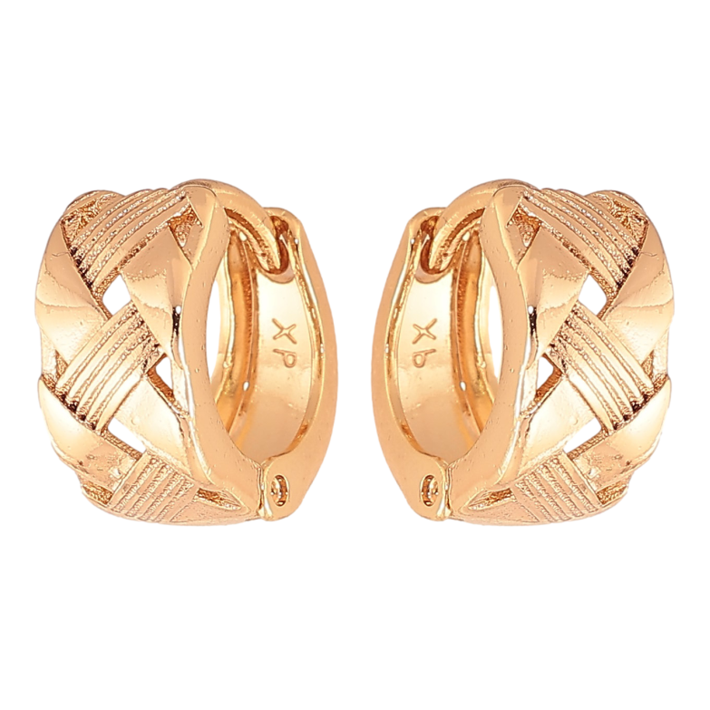 Сережки Xuping колір Позолота 18K колечка "Декоративний візерунок" фото №1